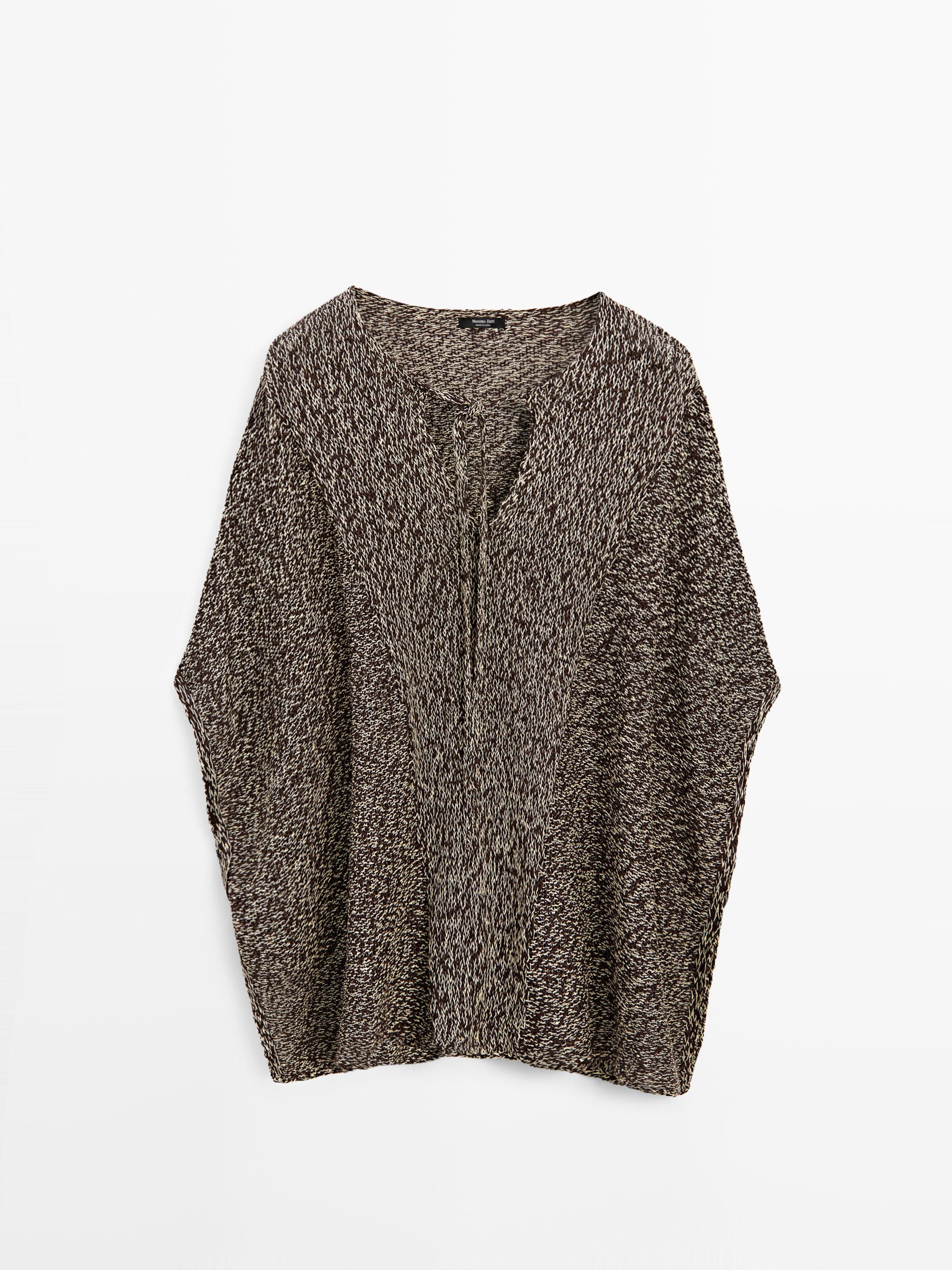 Cape en maille de coton mélang